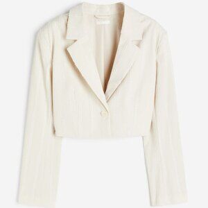 NWT - H&M Textured-weave Crop Jacket